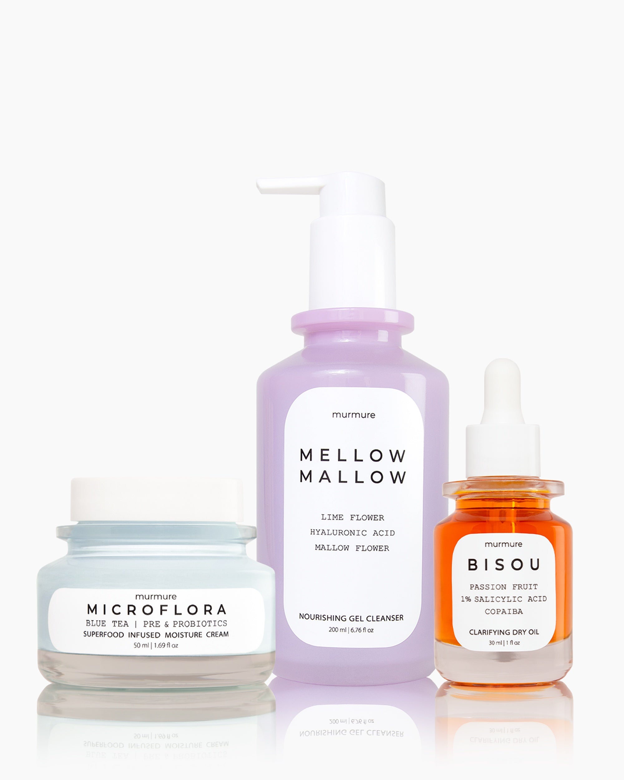 Flora Trio Pack: Cleanse + Moisturize + Clarify – Murmure
